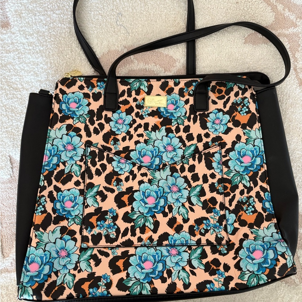 Betsey Johnson Vibrant Floral and Leopard Tote